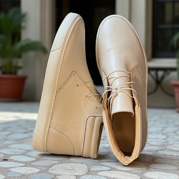 Nisolo Men’s Cortez High Top Sneakers Size - 11.5 - New - Bone Color - Picture 3 of 12